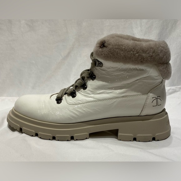 Candice Cooper Chado Patent Leather and Shearling Boots in White, size 10.5 - 11 - Picture 9 of 10